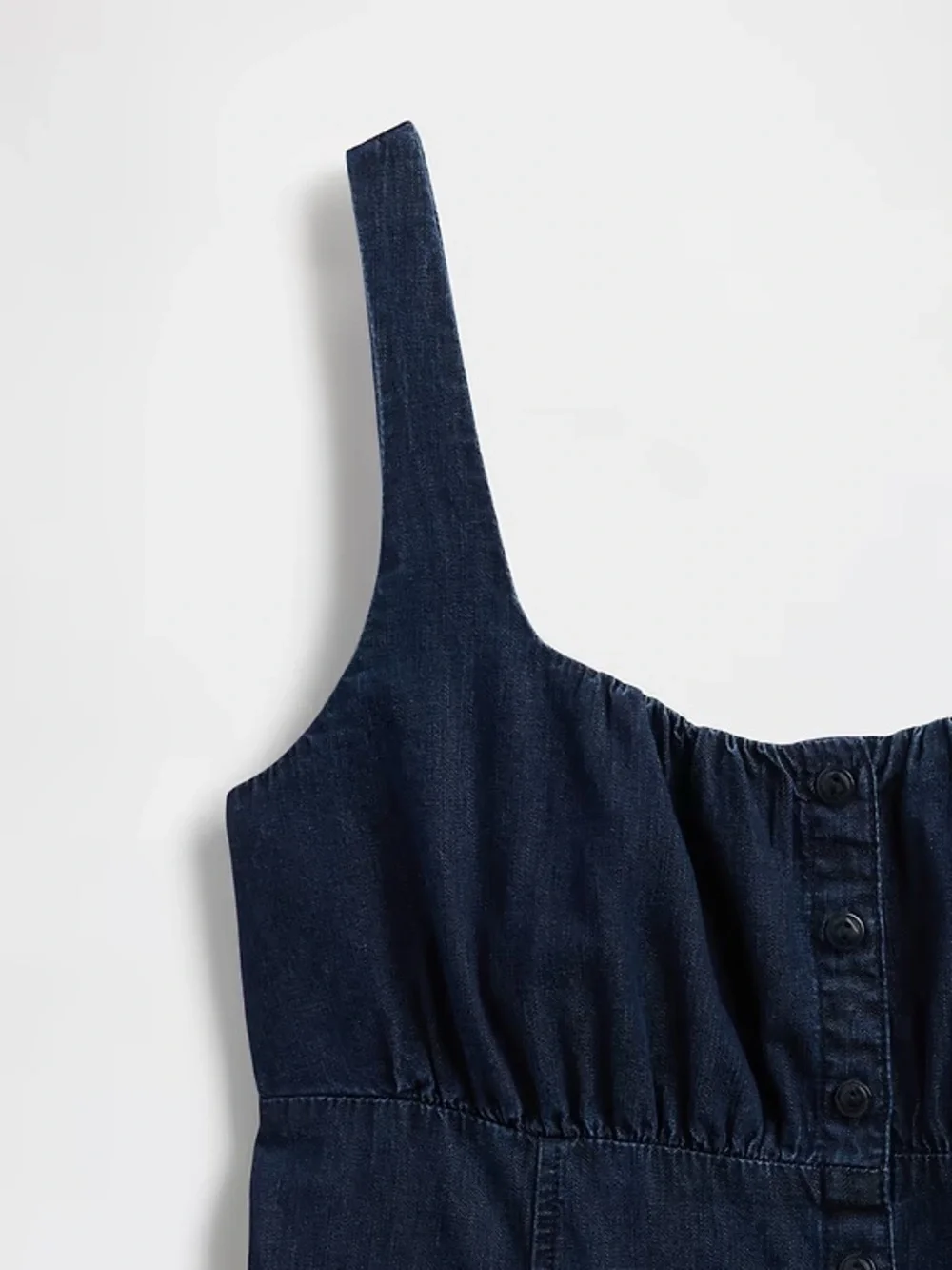GAP UltraSoft Denim Square-Neck Mini Dress Vacation Outfit Small - Picture 6 of 12